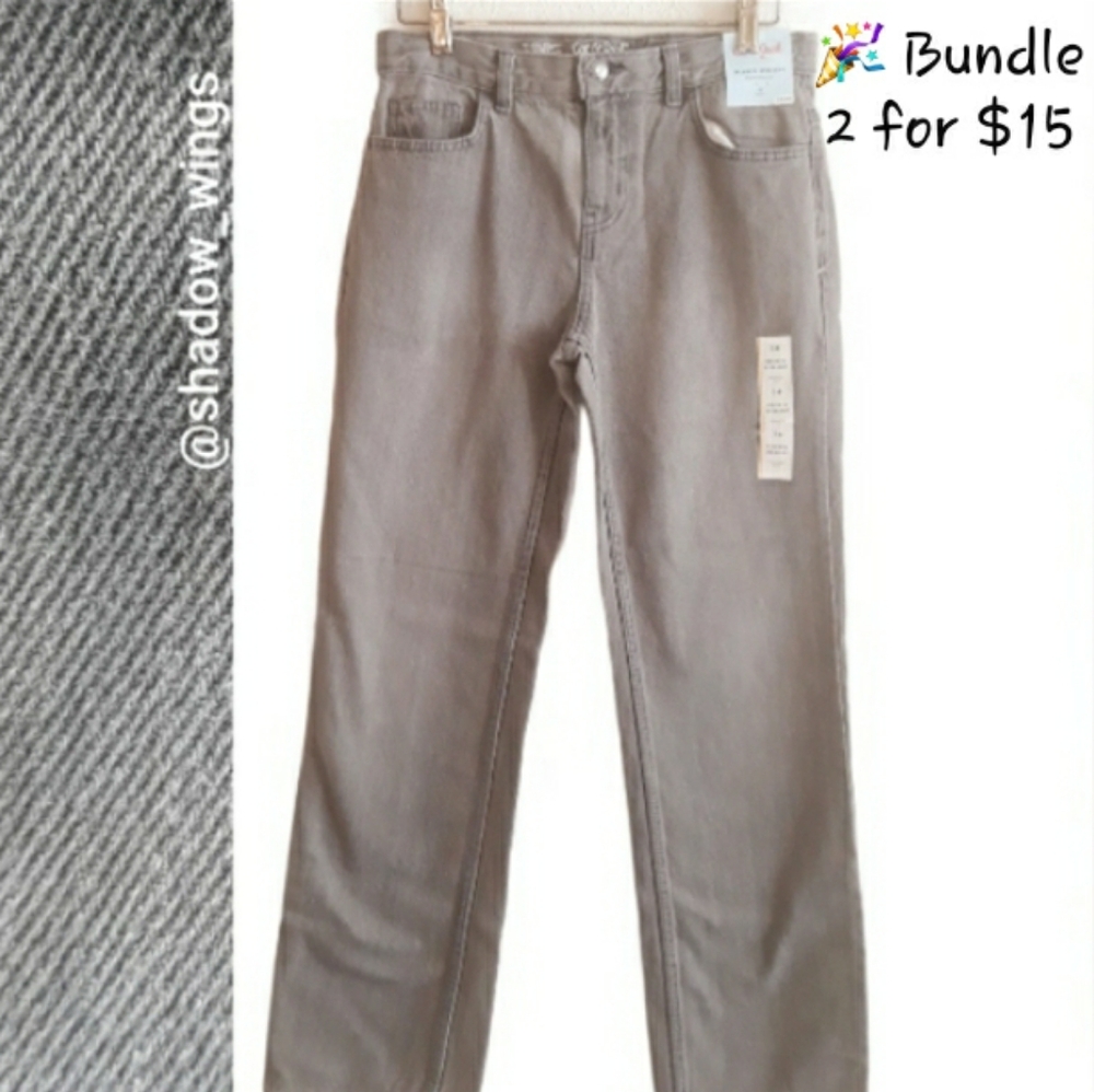 Cat & Jacked Relaxed Straight Jeans - Boy's Size 14 Gray Jeans